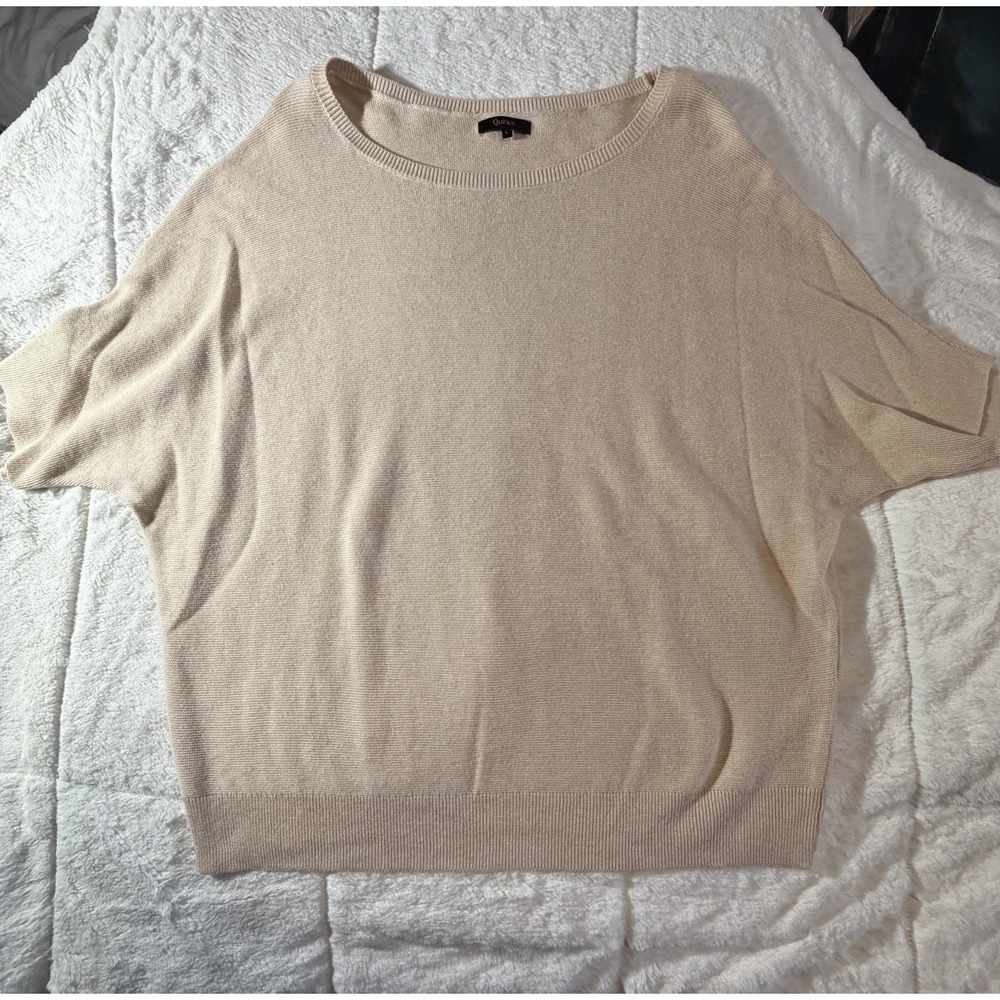 Cashmere / Woollane Vince Short Sleeve Top‎ Size M Knit Front Oversized Fit